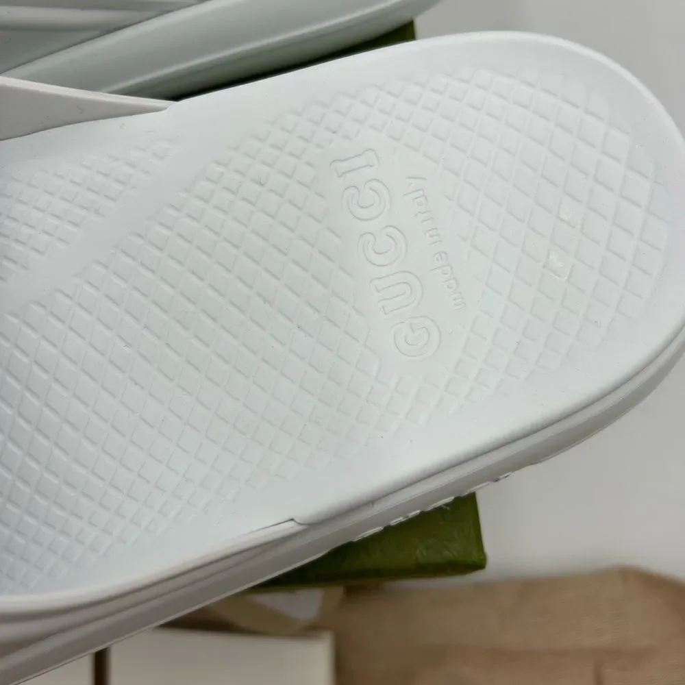 Men's Gucci ace web striped rubber, Pool slides size 9, made in Italy